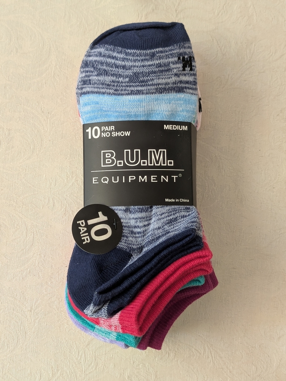 B.U.M. Equipment Hello Kitty No-Show Socks 10 Pairs M Multicolor Stretch